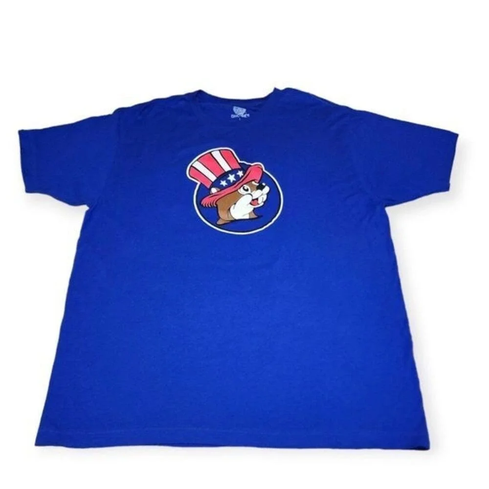 Buc-ee's Mens Patriotic Freedom Ringing Graphic T-Shirt Blue L